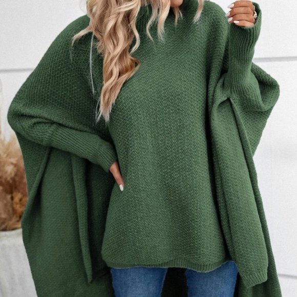. Sweaters - Womens Green Knit Sweater
